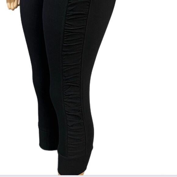 Bebe Set Studded Hoody Short sleeve zip close & Ruched Side Panel Crop Black XS - Picture 5 of 12